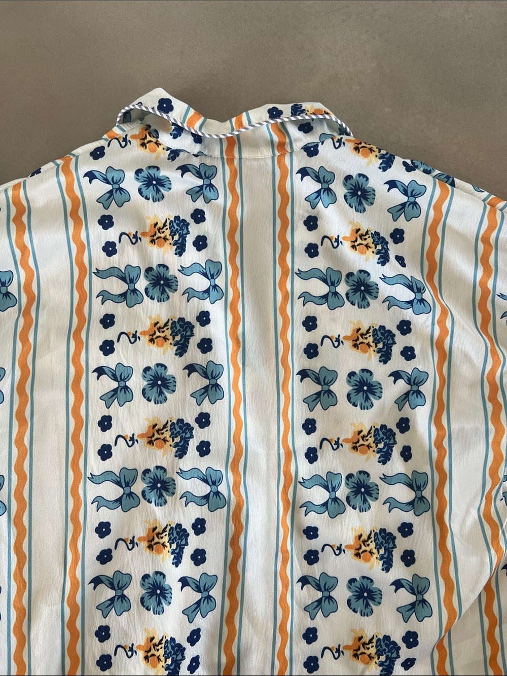 Women’s Floral Stripe Lounge Set - Blue & Yellow - Picture 9 of 11